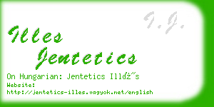 illes jentetics business card